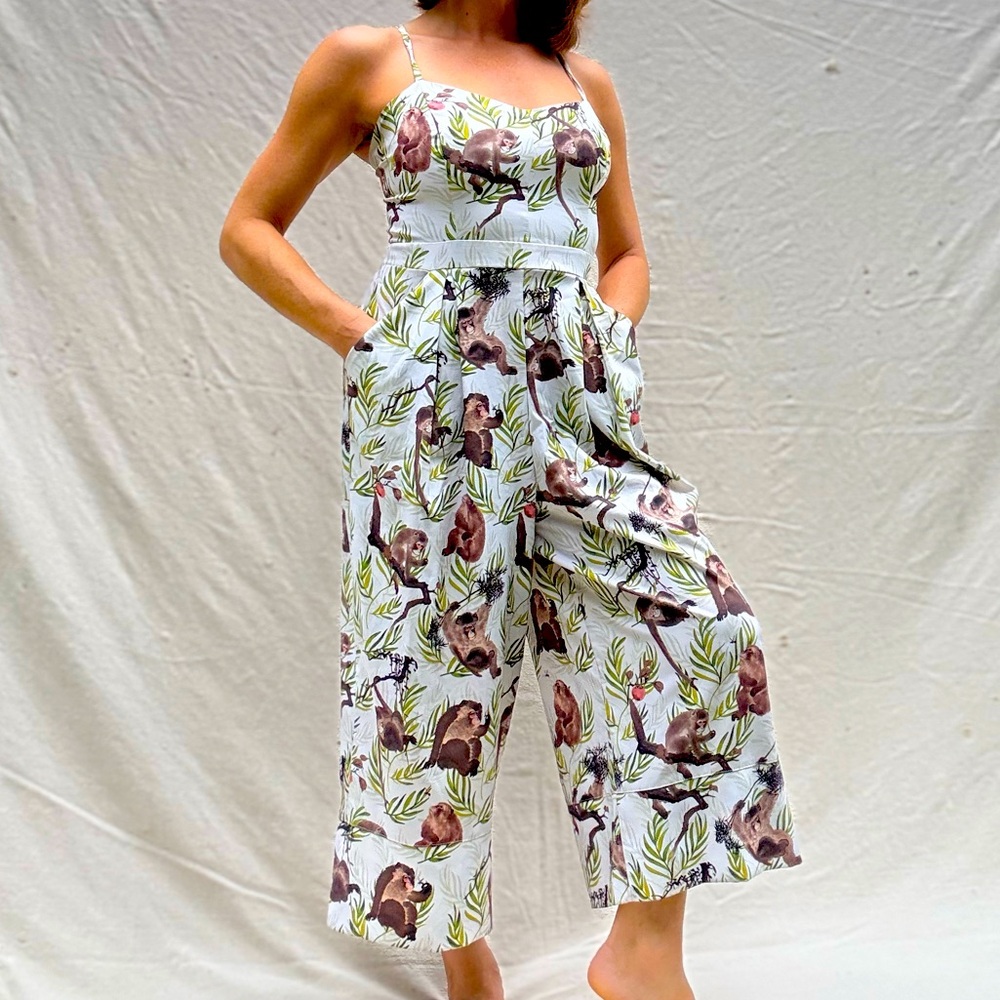 Blackmilk Monkey print jumpsuit